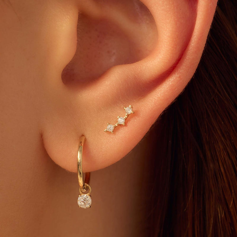 Beloro Jewels Monte Napoleone Mea 9 karat gold ear studs with zirconia BO360085-zoom-