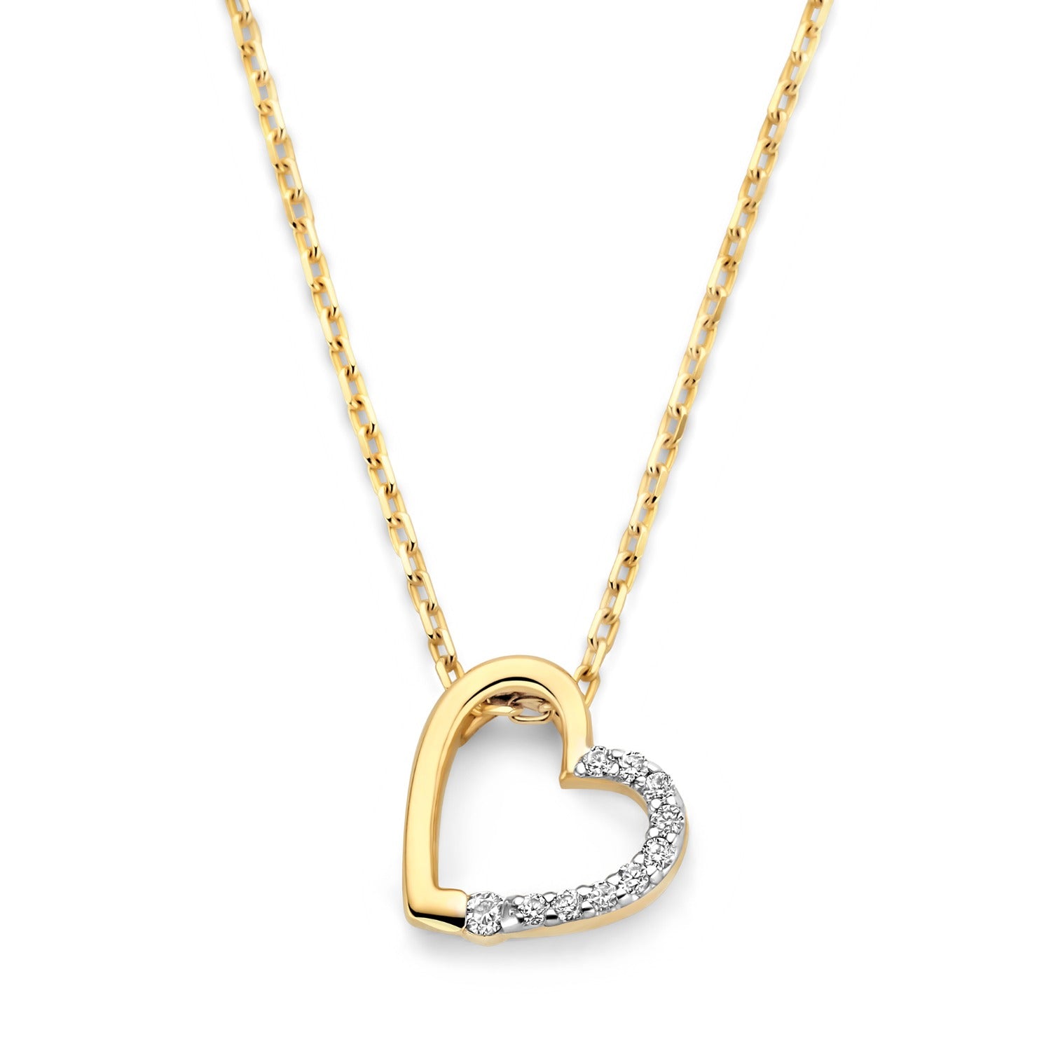Isabel Bernard De la Paix Léna 14 karat gold necklace with diamond 0.03 carat IBD350029