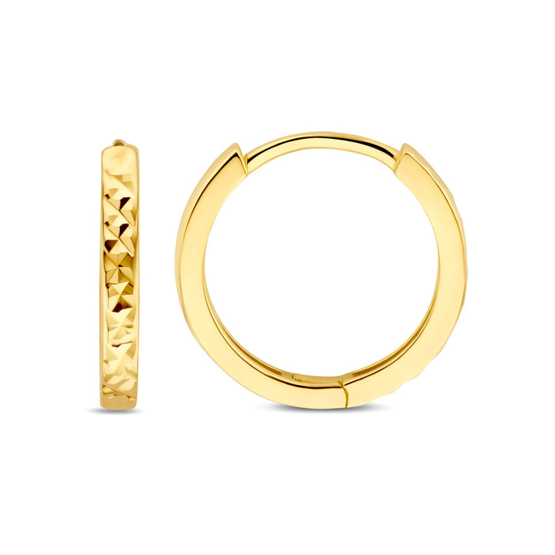 Beloro Jewels Regalo d'Amore 9 karat gold hoop earrings gift set with diamond cut BO90042-zoom-