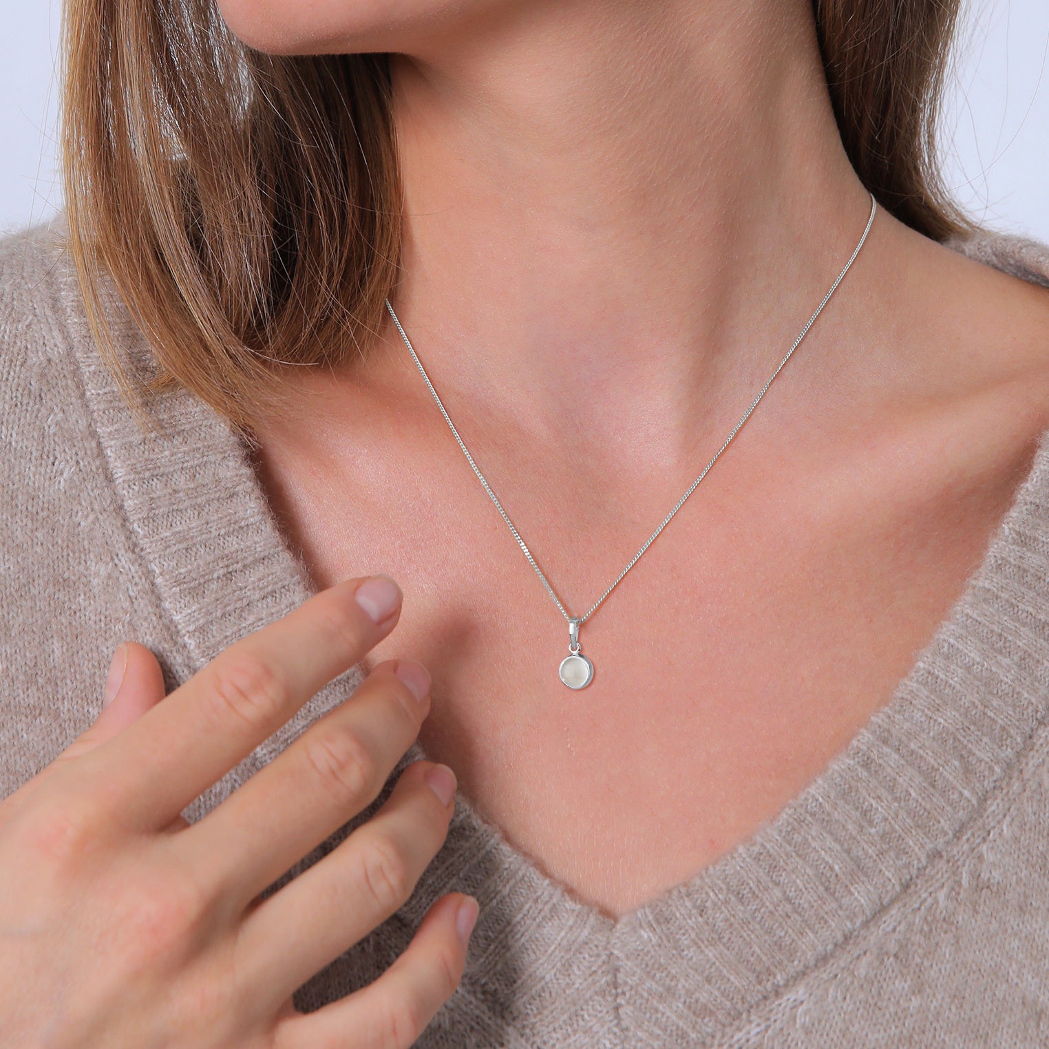 Elli 925 Sterling Silver Necklace with Moonstone 2004-BF-0008193-001