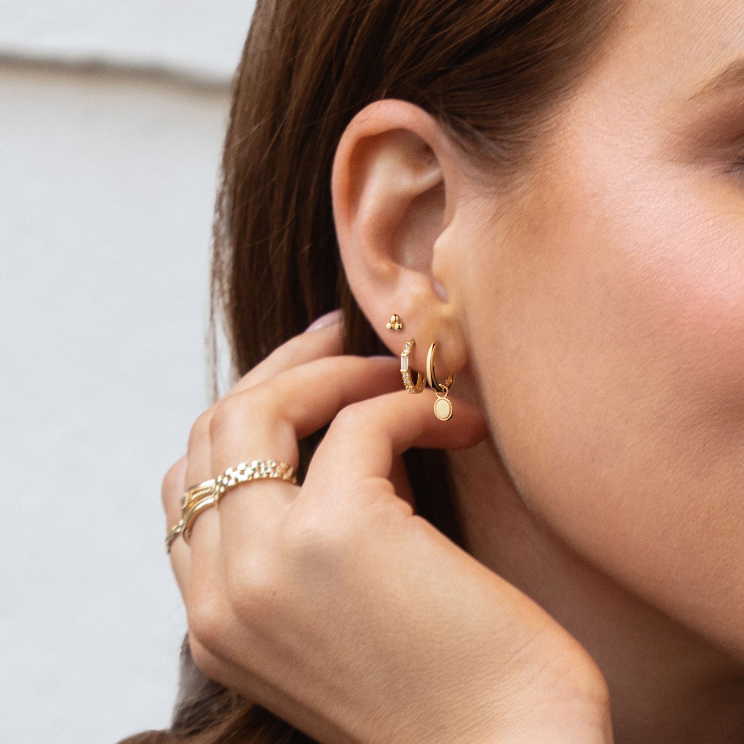 Jackie Gold Mondriaan 14 Karat Gold Hoops JKE25.577