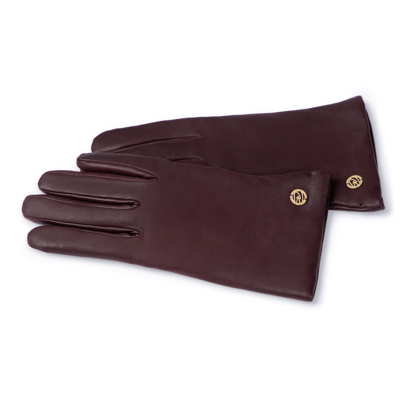 Isabel Bernard Honoré Eleanor Bordeaux Red goatskin leather gloves IB67000-352-7.5-zoom-