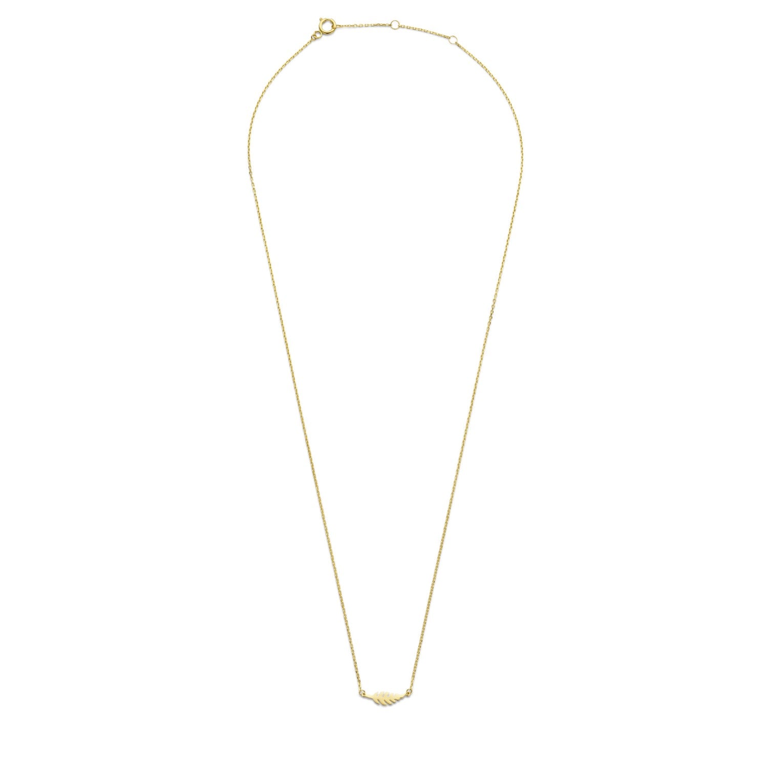 Isabel Bernard Cadeau d'Isabel 14 karat gold necklace and ear studs gift set with feather IB90186