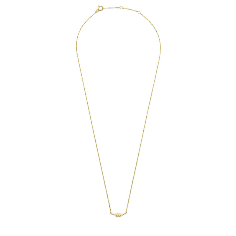 Isabel Bernard Cadeau d'Isabel 14 karat gold necklace and ear studs gift set with feather IB90186-zoom-