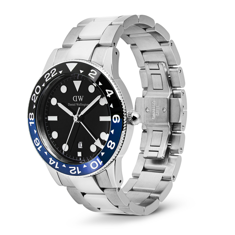 Daniel Wellington Iconic Link Black Blue Ceramic Bezel Men's Watch DW00100921-zoom-