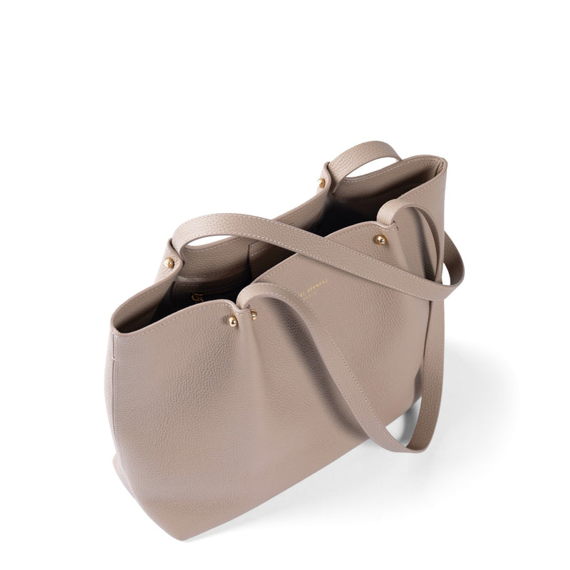 Isabel Bernard Honoré Nata Taupe Leather Shopper of Calfskin Leather IB25086-078-zoom-