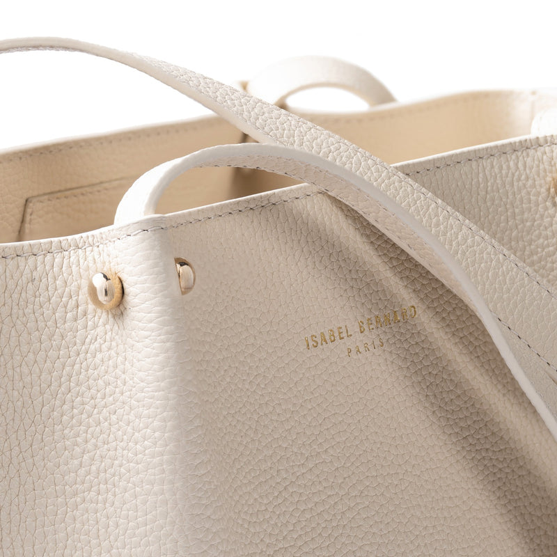 Isabel Bernard Honoré Nata Cream Leather Shopper of Calfskin Leather IB25086-070-zoom-