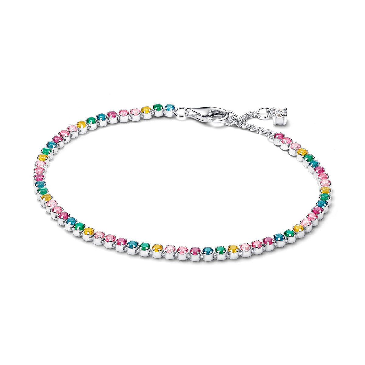 Pandora Timeless 925 Sterling Silver Rainbow Tennis Bracelet 593927C03