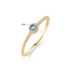 Jackie Gold Grimaldi London Blue Topaz 14 Karat Gold Ring 585 JKR25.512-52