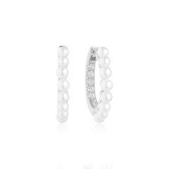Sif Jakobs Padua 925 Sterling Silver Medio Hoop Earring SJ-E22214-PCZ
