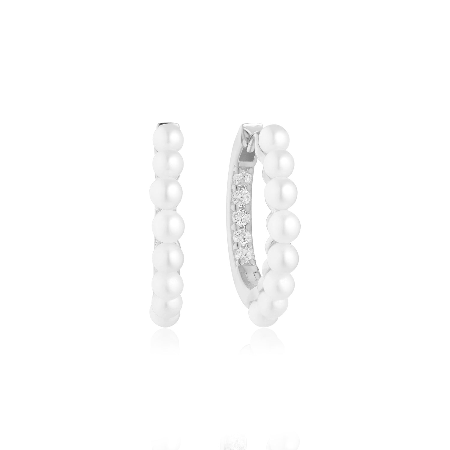 Sif Jakobs Padua 925 Sterling Silver Medio Hoop Earring SJ-E22214-PCZ