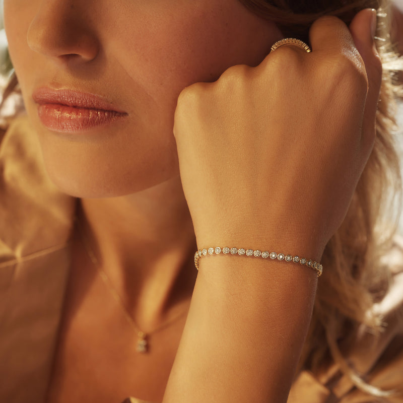 Isabel Bernard De la Paix Alfie 14 Carat Golden Tennis Bracelet | diamond 0.36 ct | IBD320007-zoom-