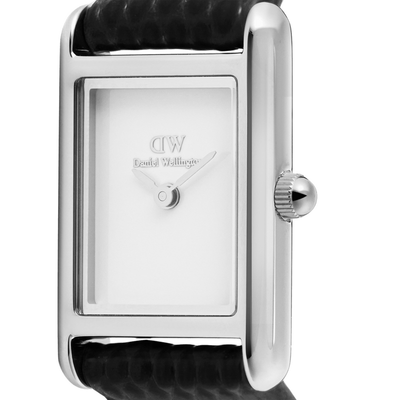 Daniel Wellington Bound Mini Black Lizard Silver Women's Watch DW00100901-zoom-