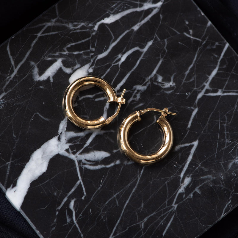 Parte di Me Bibbiena Poppi Casentino 925 sterling Silver gold plated Hoop Earrings PDM36056-zoom-