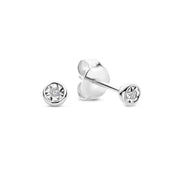 Isabel Bernard De La Paix Inaya 14 Carat Whitegold Ear Studs | diamond 0.02 ct | IBD360023