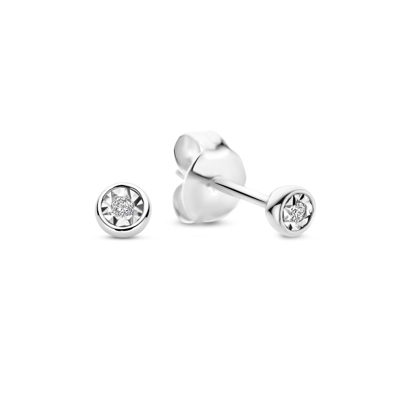 Isabel Bernard De La Paix Inaya 14 Carat Whitegold Ear Studs | diamond 0.02 ct | IBD360023-zoom-