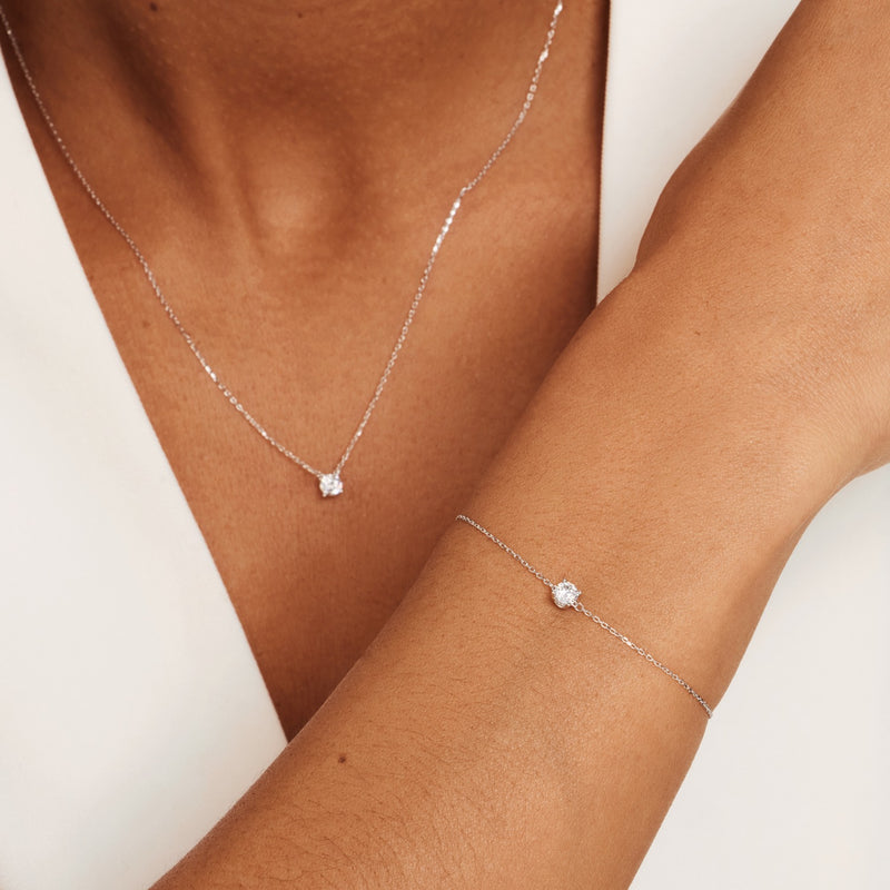 Isabel Bernard Cadeau d'Isabel 14 Carat Whitegold Necklace and Bracelet giftset IB90030-zoom-
