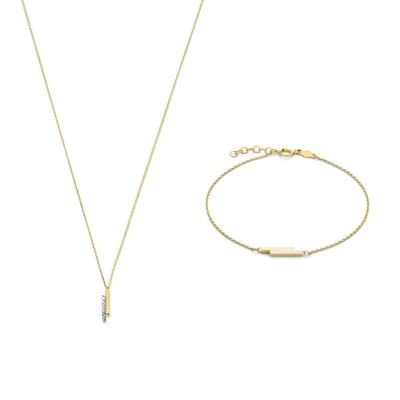 Isabel Bernard Cadeau d'Isabel 14 karat gold necklace and bracelet gift set with rods IB90189-zoom-