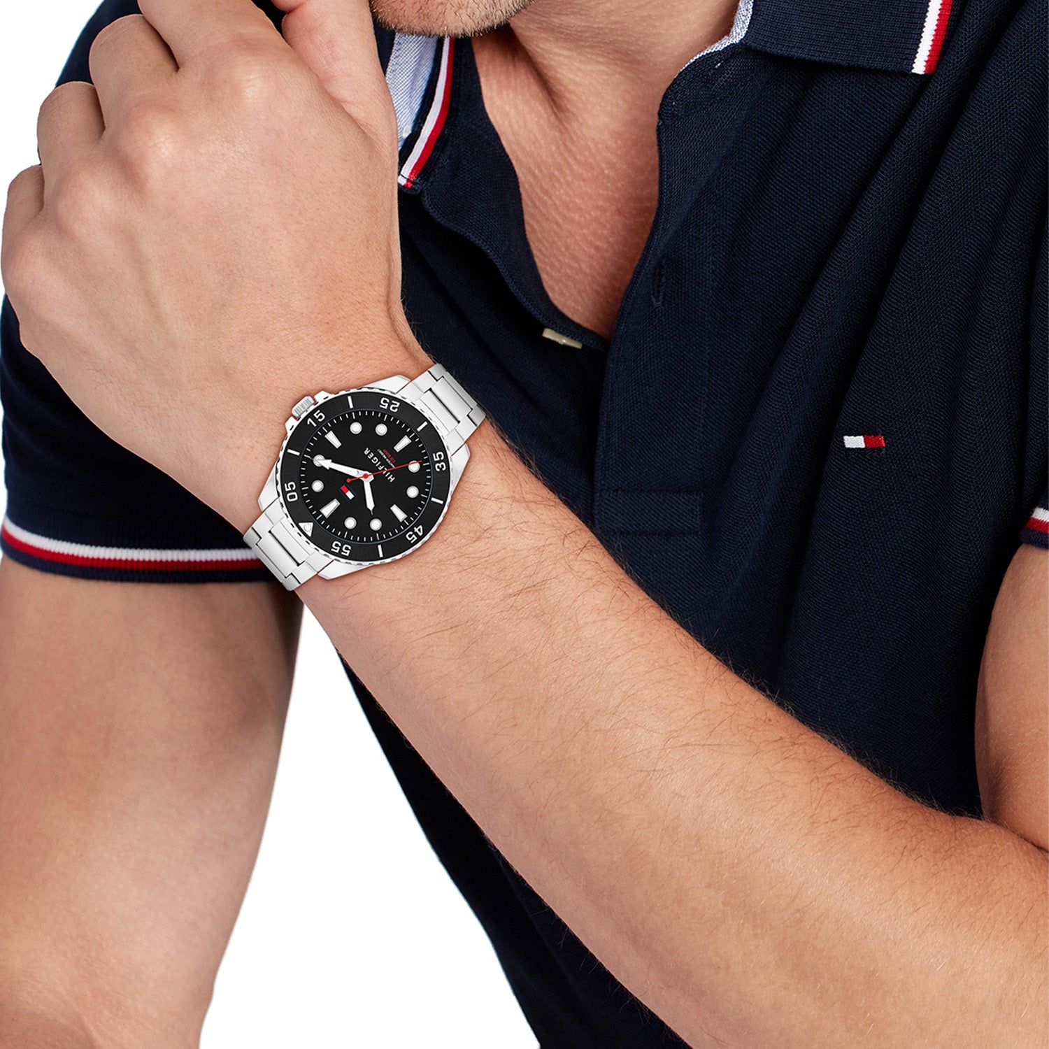 Tommy Hilfiger Oceanic Silver and Black Men's Watch TH1792203