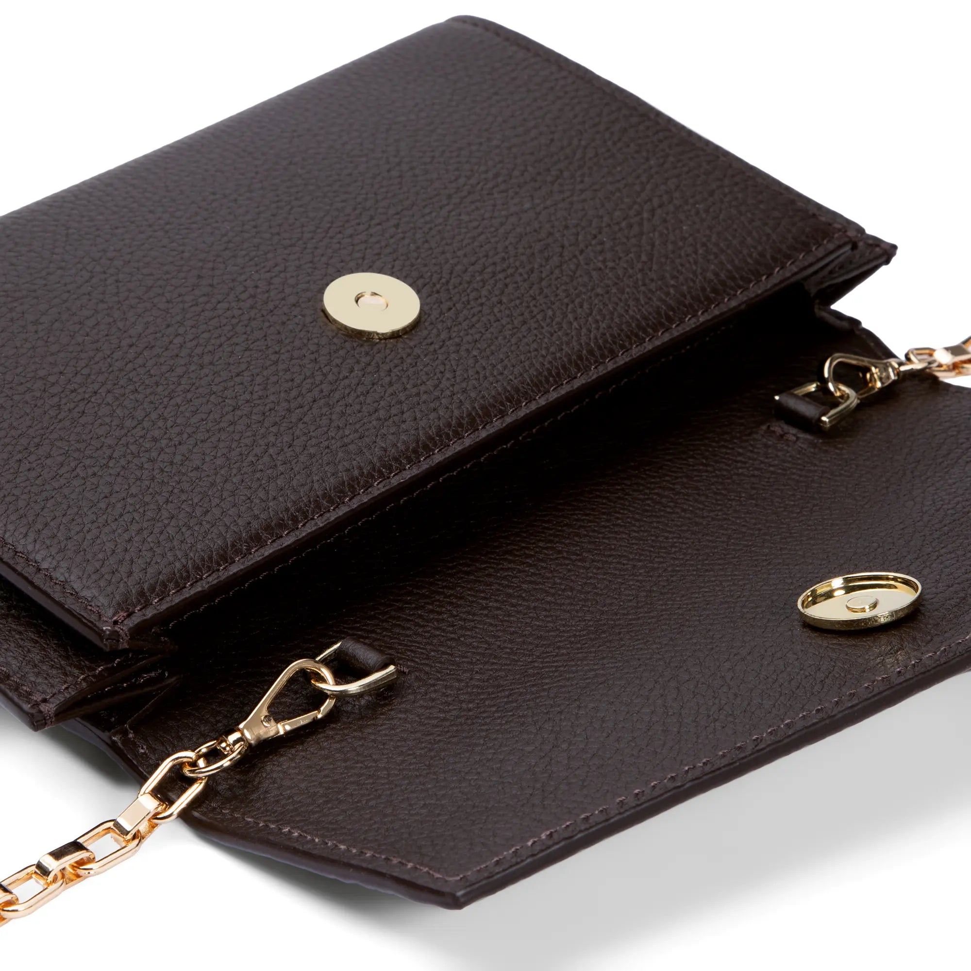 Isabel Bernard Honoré Lina Dark Brown Clutch With Detachable Shoulder Chain IB21135-031