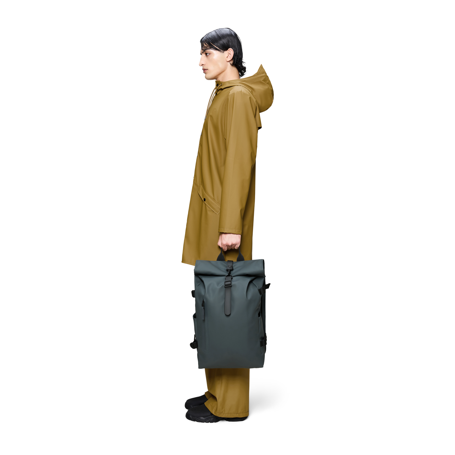 Rains Dark Grey Rolltop Backpack Large R14590-153