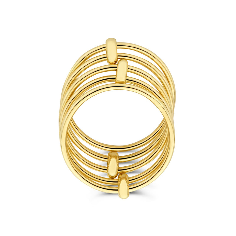 Isabel Bernard Cour d'Honneur Adora 14 karat golden 5-piece multiring IB330103-54-zoom-