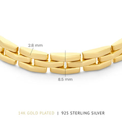 Parte Di Me Bibbiena Poppi Del Morbo 925 Sterling Silver Gold Plated Bracelet PDM32118