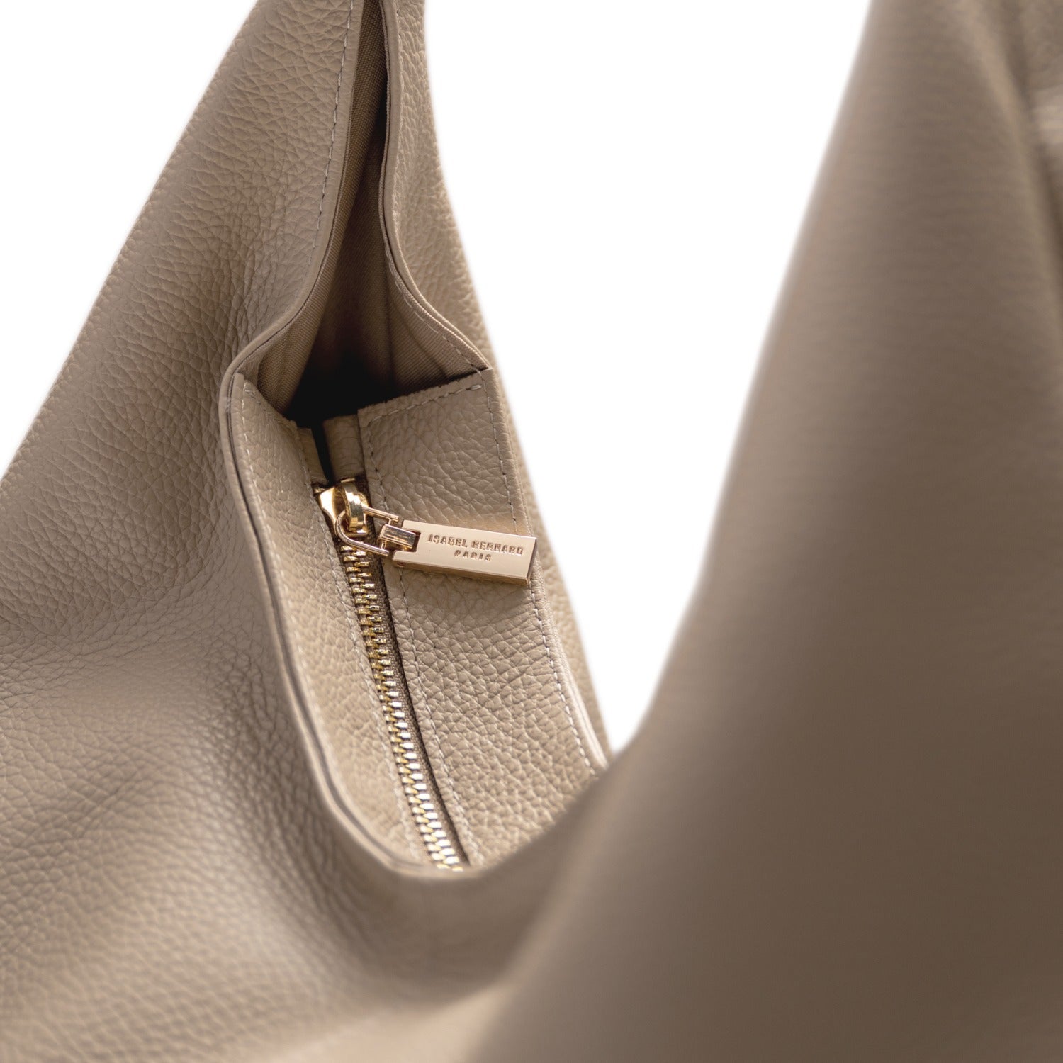 Isabel Bernard Honoré Grace taupe calfskin leather shoulder bag IB25093-078