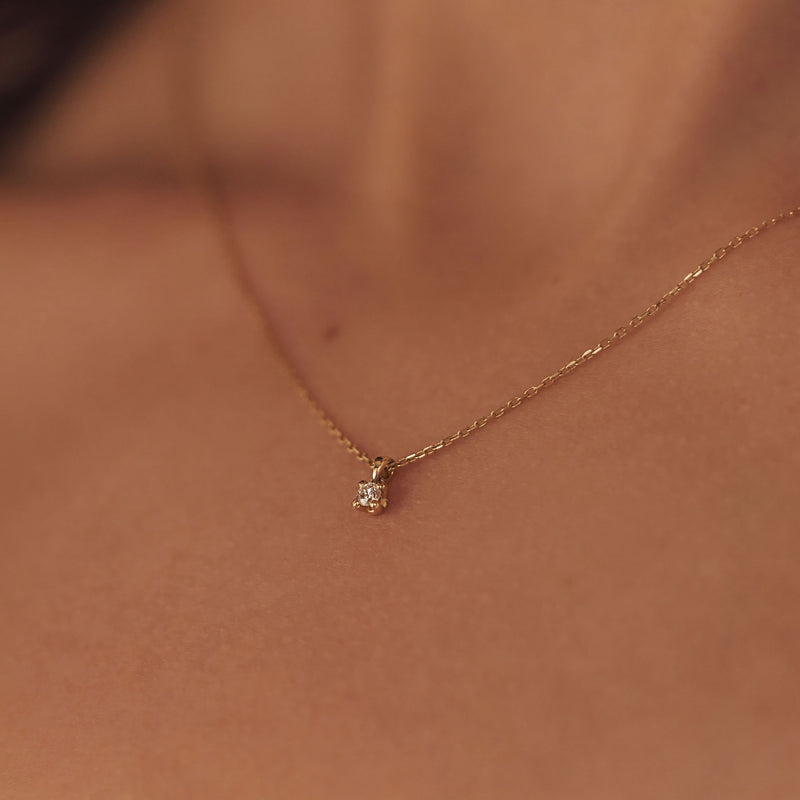 Isabel Bernard De la Paix Céline 14 Carat Golden Necklace | diamond 0.05 ct | IBD350001-zoom-
