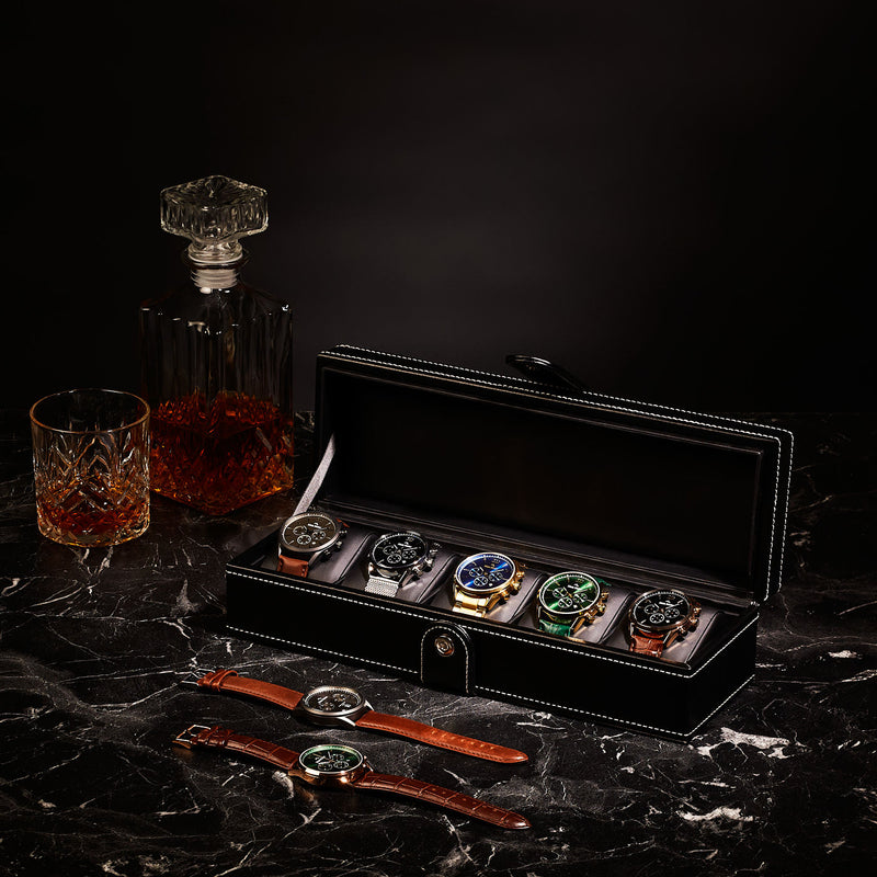Mats Meier Mont Fort Black Watchbox voor 5 Watchs-zoom-