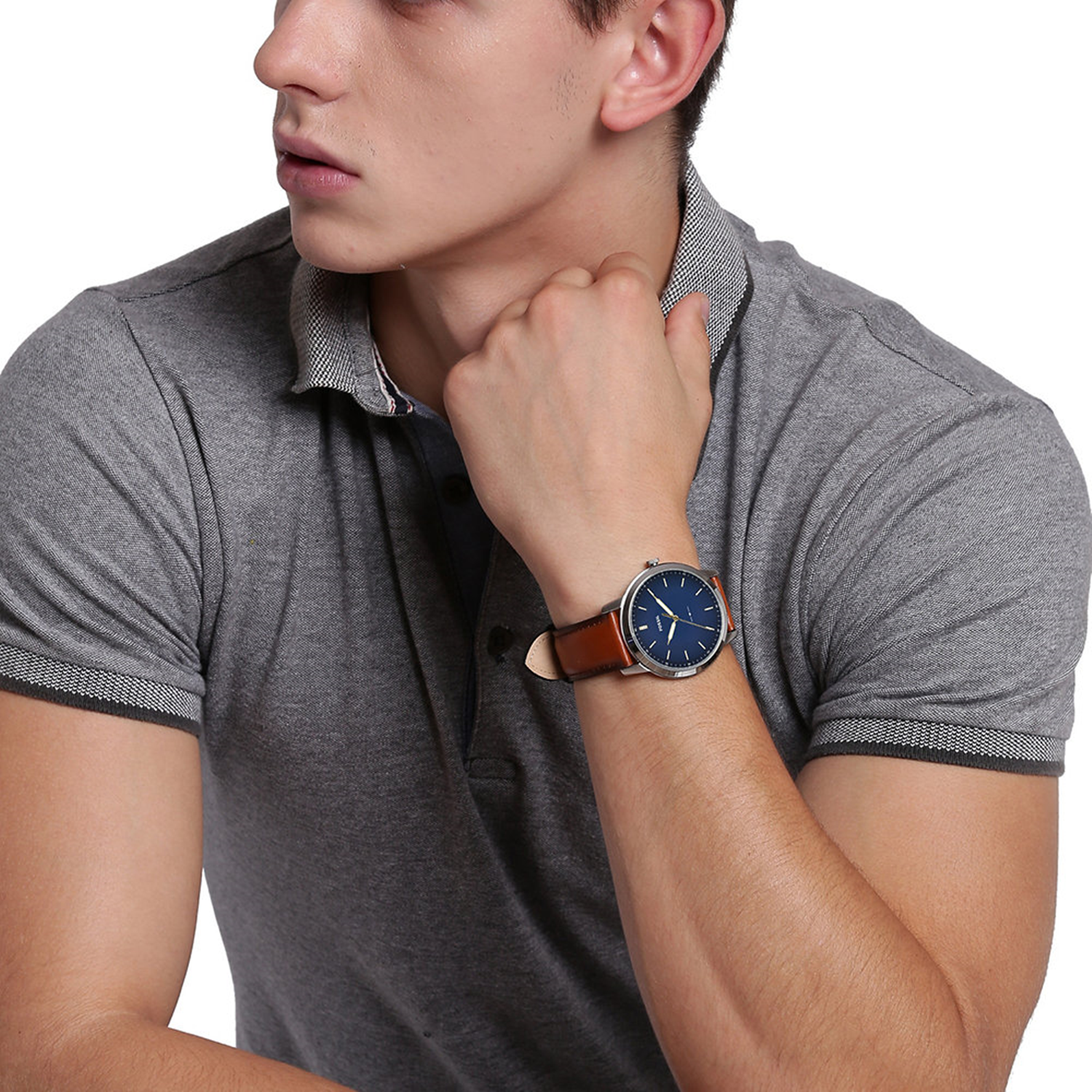 Fossil The Minimalist Silver and Blue Men's Watch FS5304
