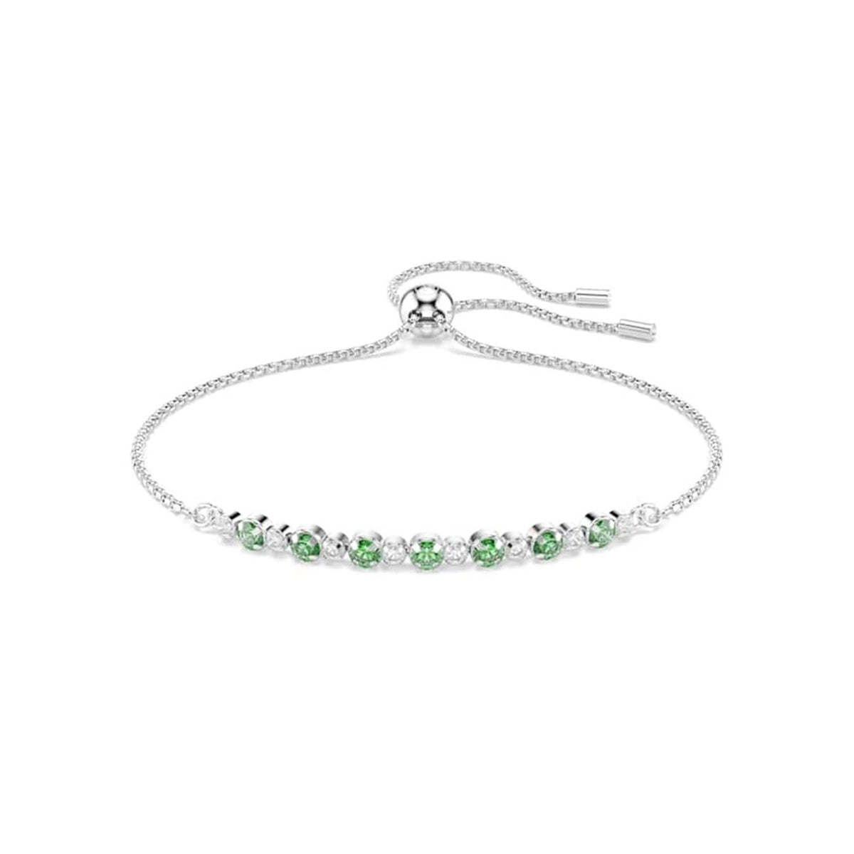 Swarovski Matrix Tennis Silver-Tone Bracelet with Green Accents 5758987