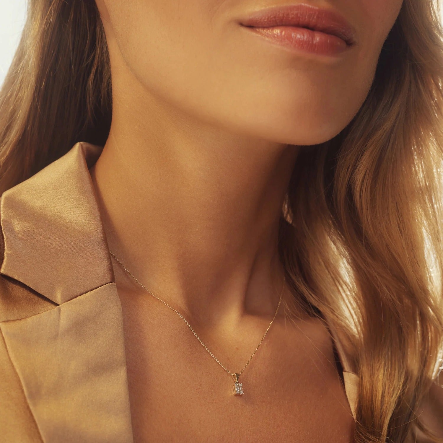 Isabel Bernard De la Paix Maxime 14 Carat Golden Necklace | diamond 0.11 ct | IBD350017