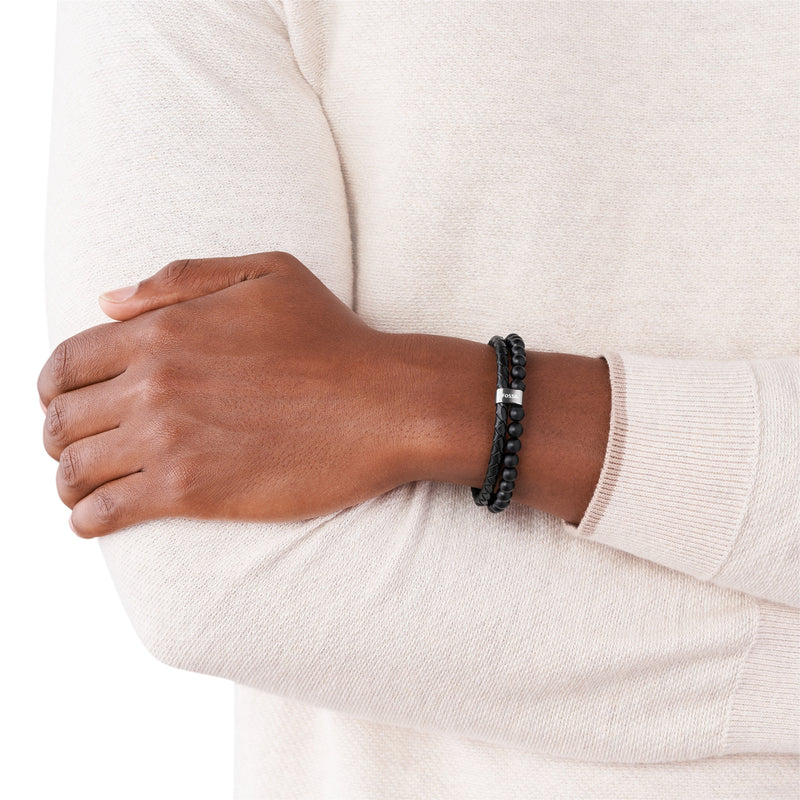 Fossil Zwarte Vintage Casual Armband JF02763040 (Lengte: 18.00 - 19.50 cm)-zoom-