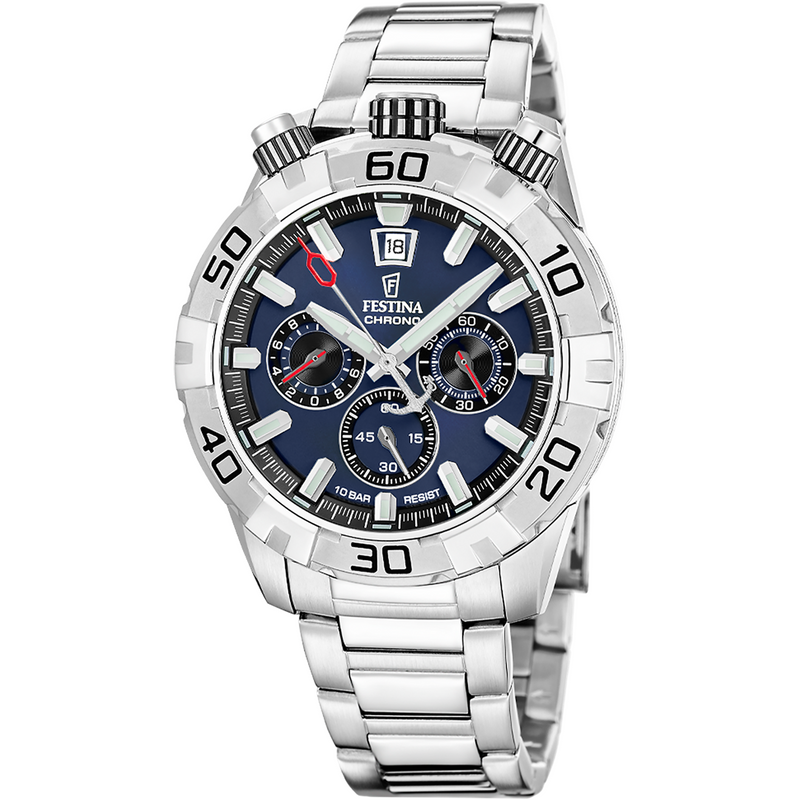 Festina Bullhead Blue Chronograph Men's Watch F20743/1-zoom-