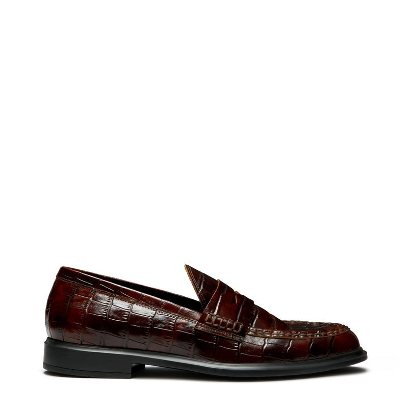 Isabel Bernard Vendôme Blandine croco brown calfskin leather loafers IB51015-230-37-zoom-