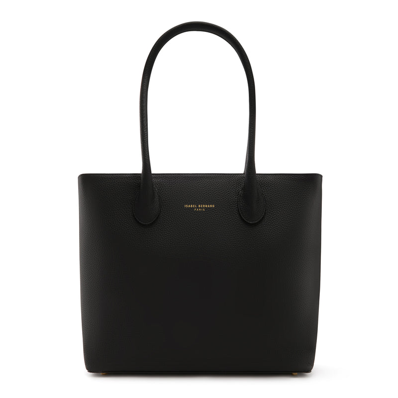 Isabel Bernard Honoré Lysanne Black Calfskin Shopper IB25022-zoom-