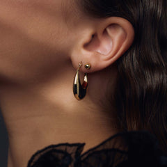 Parte Di Me Bibbiena Poppi Casentino 925 Sterling Silver Gold Plated Hoop Earrings PDM36164