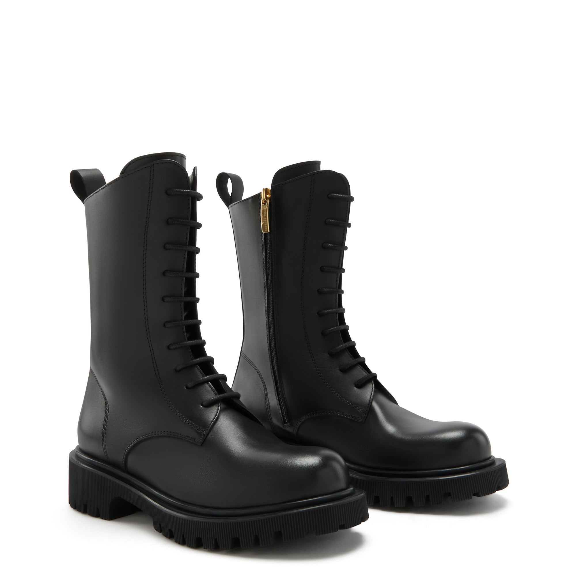 Isabel Bernard Vendôme Myrthe Black Calfskin Lace-up boots IB53008-01-36