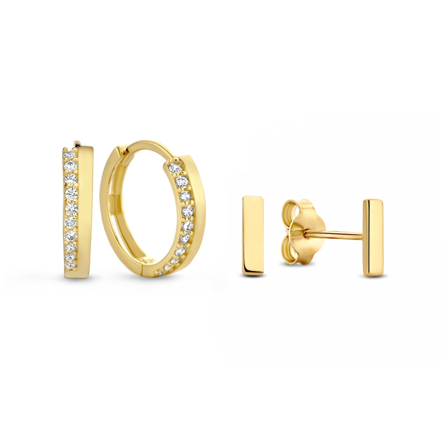 Isabel Bernard Cadeau d'Isabel 14 Carat Golden Earrings Set IB90096