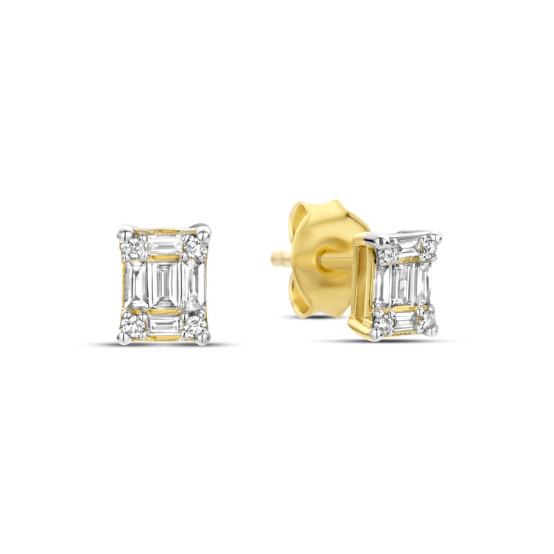 Isabel Bernard De la Paix Maxime 14 Carat Golden Ear Studs | diamond 0.19 ct | IBD360020-zoom-