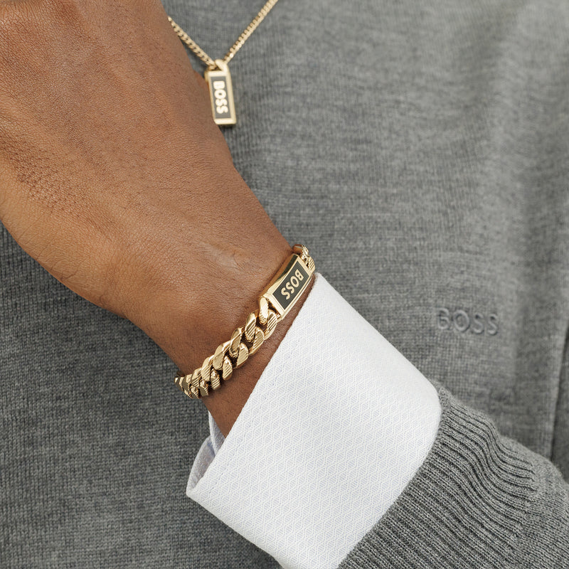 Hugo Boss Kassy Emblem Gold Coloured Bracelet HBJ1580680M-zoom-