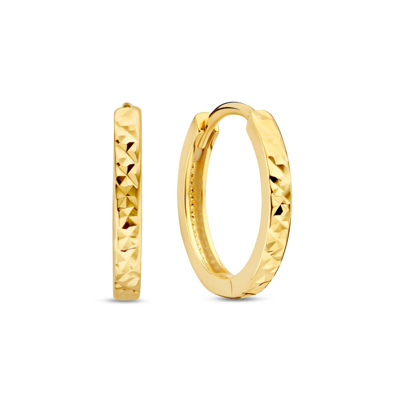 Beloro Jewels Regalo d'Amore 9 karat gold hoop earrings gift set with diamond cut BO90042-zoom-