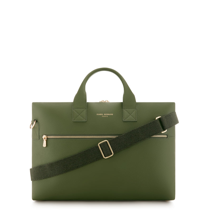 Isabel Bernard Honoré Anique Green Calfskin Handbag IB25061-zoom-