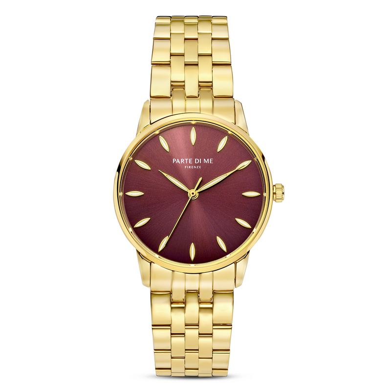 Parte Di Me Orologio round ladies watch gold coloured and dark brown PDM09047-zoom-