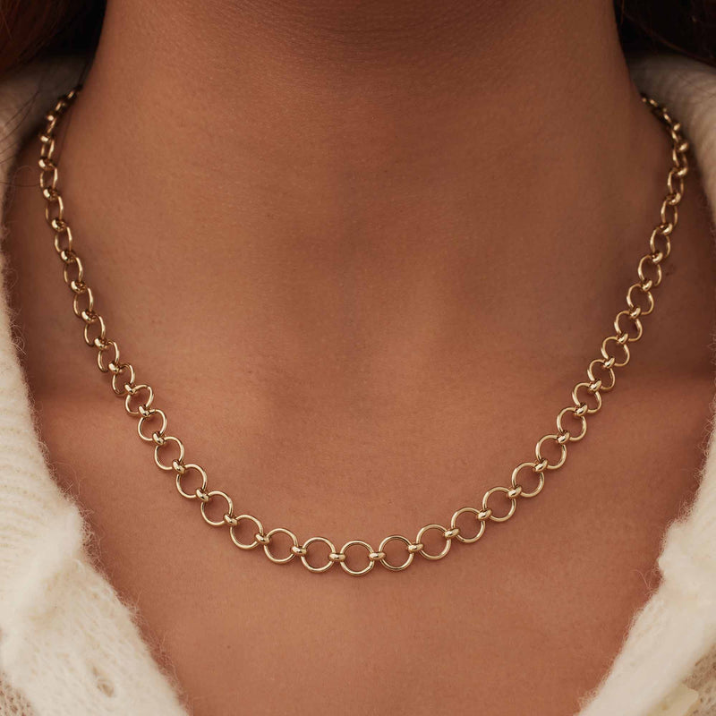 Isabel Bernard Belleville Axelle 14 Carat Golden Schakel Necklace IB340163-zoom-