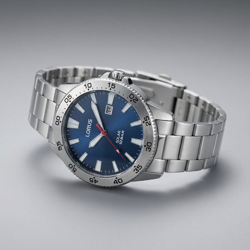Lorus Solar Blue Dial Men's Watch RX341AX9-zoom-