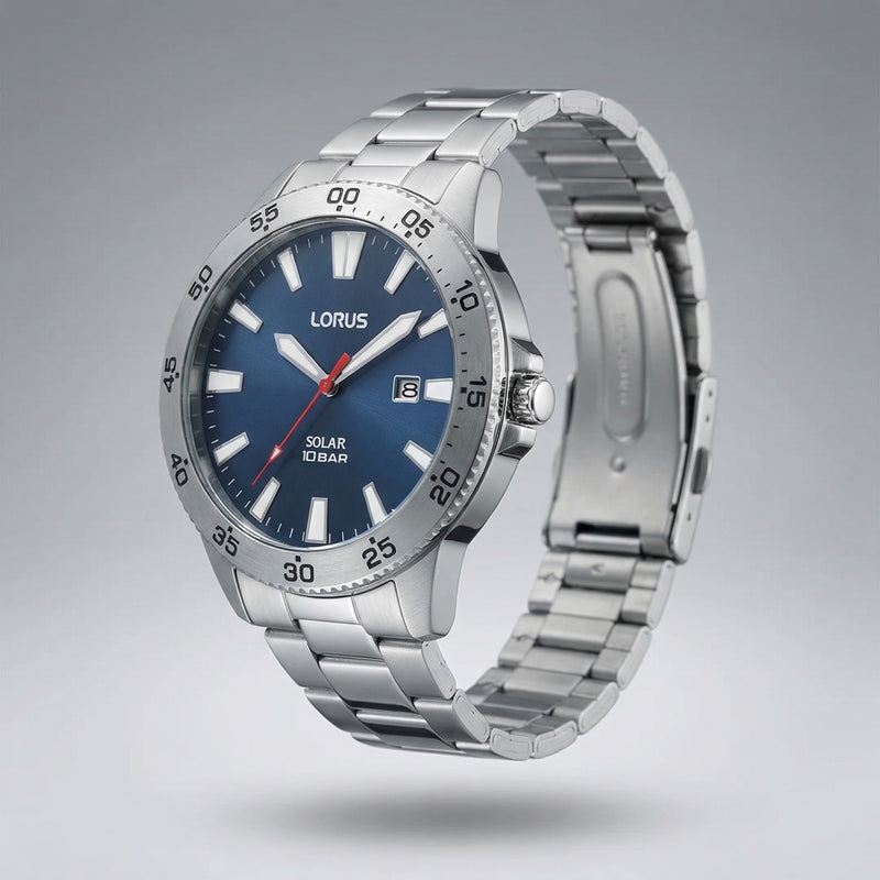 Lorus Solar Blue Dial Men's Watch RX341AX9-zoom-
