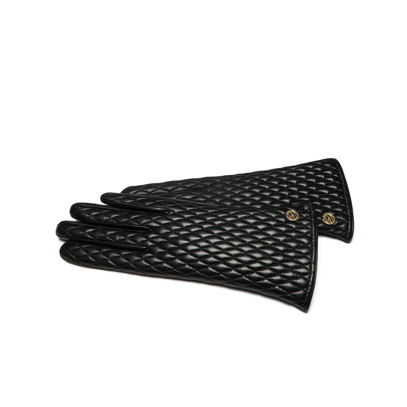 Isabel Bernard Honoré Rosette black goatskin leather gloves IB67002-301-6.5-zoom-