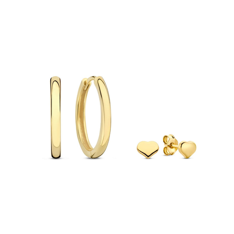Beloro Jewels Regalo d'Amore 9 karat gold earring set with heart BO90036-zoom-